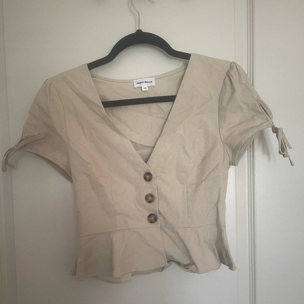 Superdown X Revolve Alana Button Front Top In Toa… - image 2